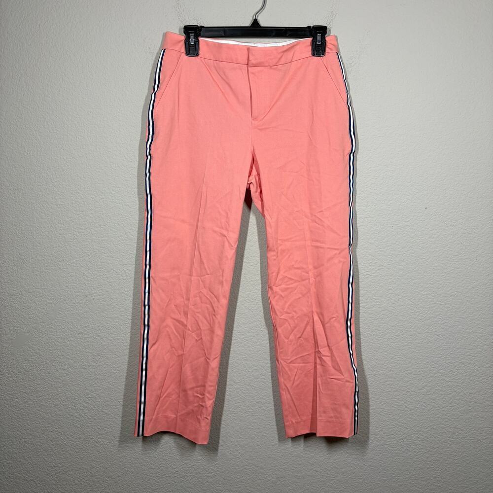 Ecru Womens 6 Straight Leg Chino Pants Pink Cotton Rayon Blend Pockets Casual